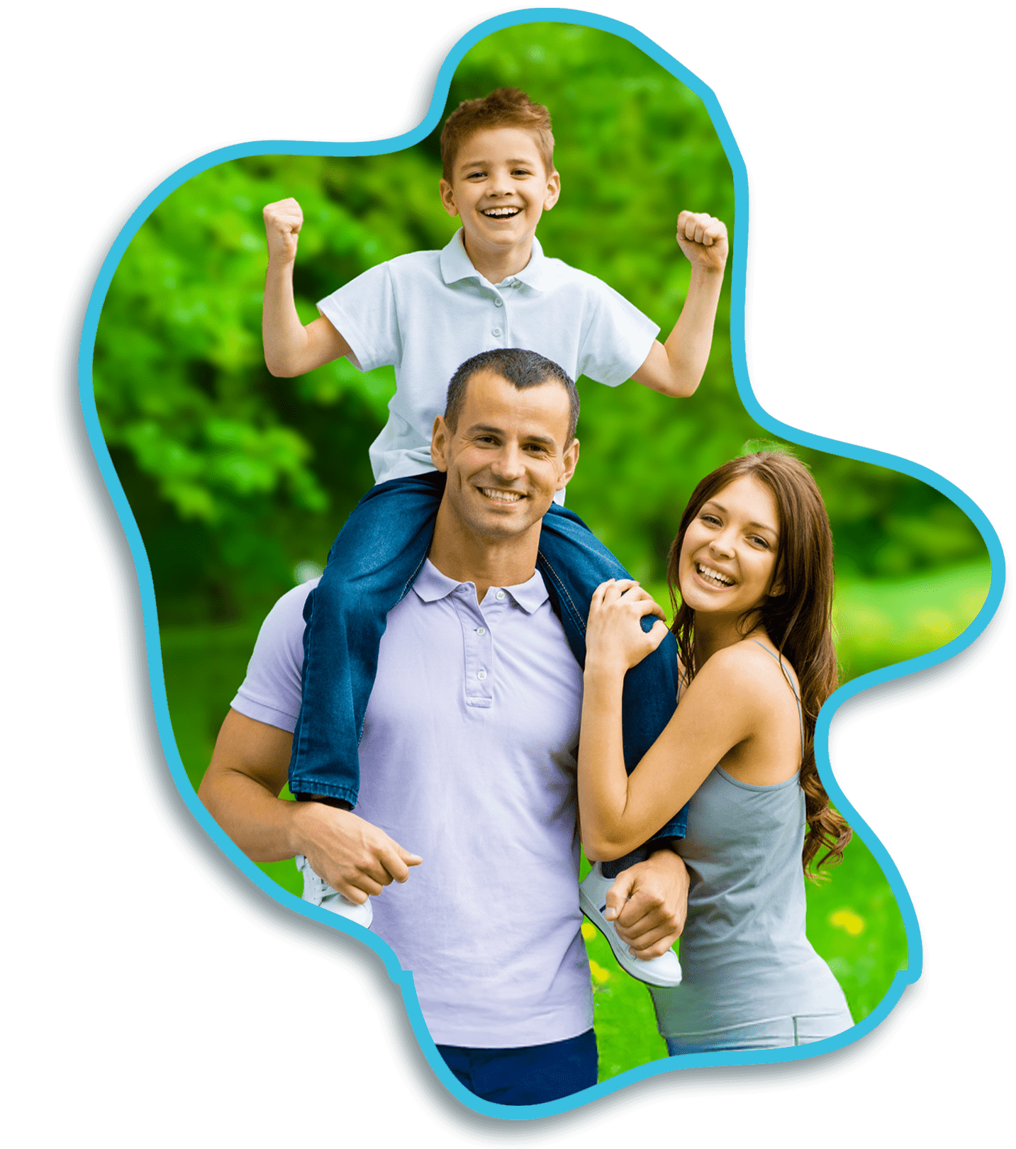 Healthy and Happy Family Outdoors. Happy family enjoying outdoor time together.